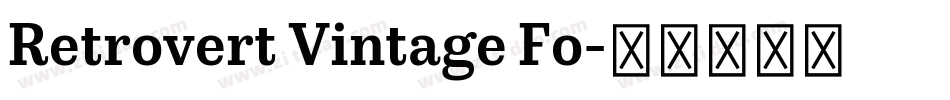 Retrovert Vintage Fo字体转换